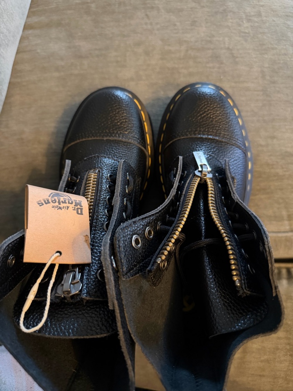 Dr. Martens Sinclair Platform Boots - Black Milled Nappa Size 12 - Picture 6 of 7